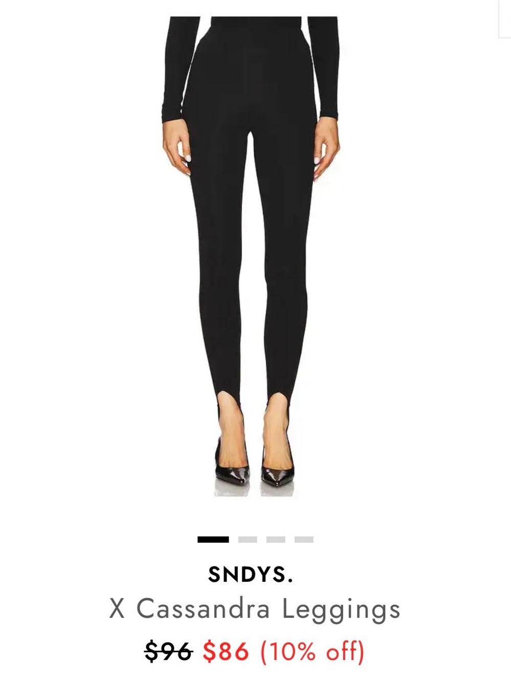 NWT SNDYS. X Revolve Cassandra Black High-Rise Stirrup Leggings Sz M